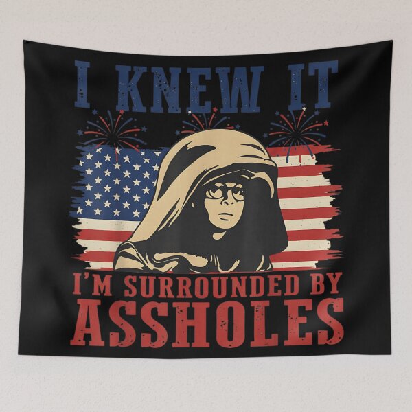 Item preview, I Knew It Im Surrounded By Assholes Patriotic American Flag Firework Art designed and sold by HarinDonreka.