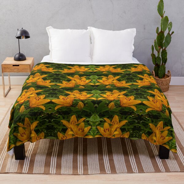 Item preview, Orange Lily Kaleidoscope — Vibrant Symmetrical Floral Pattern designed and sold by Andrey Yurkevich Art.