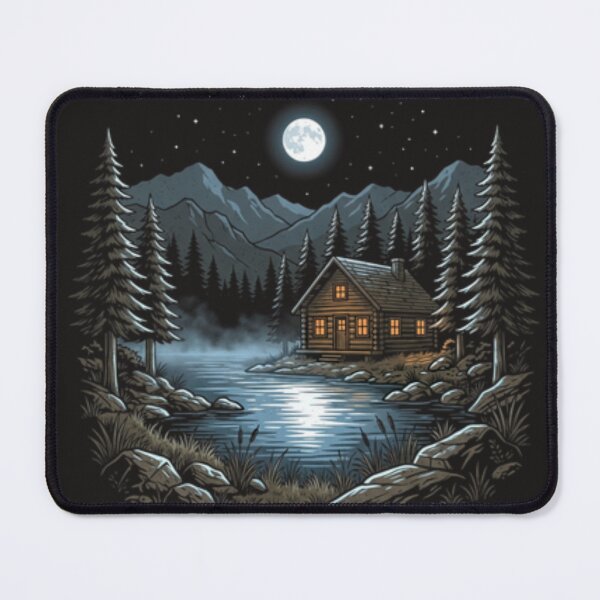 Item preview, Moonlit Cabin Shirt Forest Night Nature Graphic Tee designed and sold by TrebdoraCrafts.