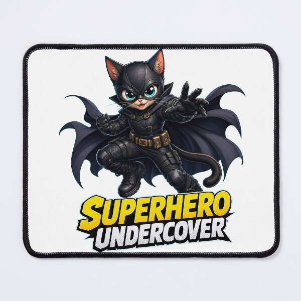 Item preview, Cute Superhero Undercover Cat Comic Vigilante designed and sold by IvoryArtDesign.