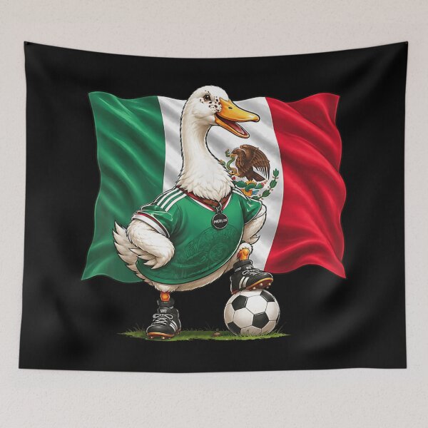 Item preview, Merlin Football Duck Mascot Mexican Flag Green Soccer Jersey Athlete Design Art designed and sold by HarinDonreka.