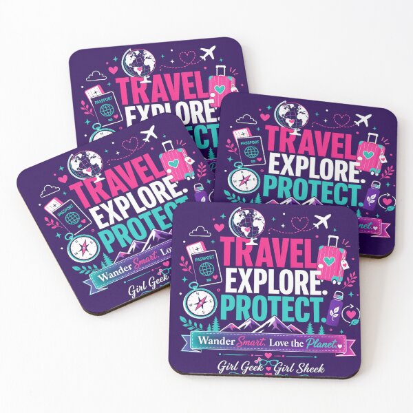 Item preview, Travel Explore Protect - Girl Geek Girl Sheek  designed and sold by Girl Geek Girl Sheek.