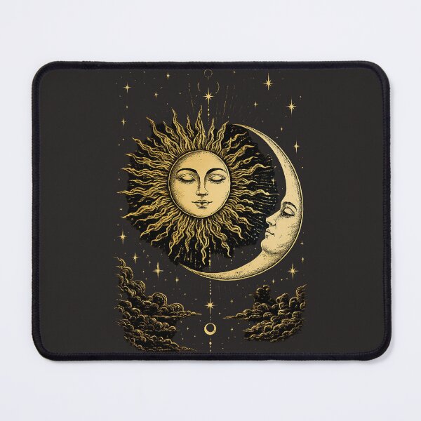 Item preview, Celestial Sun and Moon Vintage Engraving designed and sold by Mystic & Celestial Art.