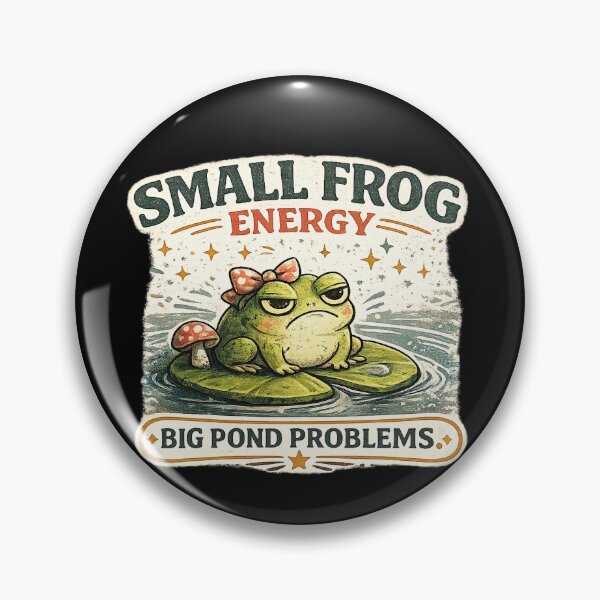 Item preview, Small Frog Energy Big Pond Problems Funny Frog Shirt designed and sold by Concrete Coffee Studio.
