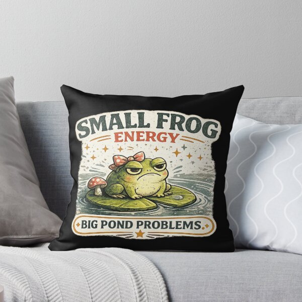 Item preview, Small Frog Energy Big Pond Problems Funny Frog Shirt designed and sold by Concrete Coffee Studio.