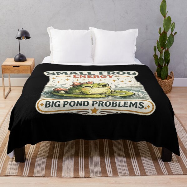 Item preview, Small Frog Energy Big Pond Problems Funny Frog Shirt designed and sold by Concrete Coffee Studio.
