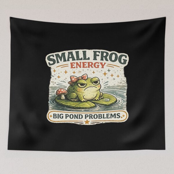 Item preview, Small Frog Energy Big Pond Problems Funny Frog Shirt designed and sold by Concrete Coffee Studio.