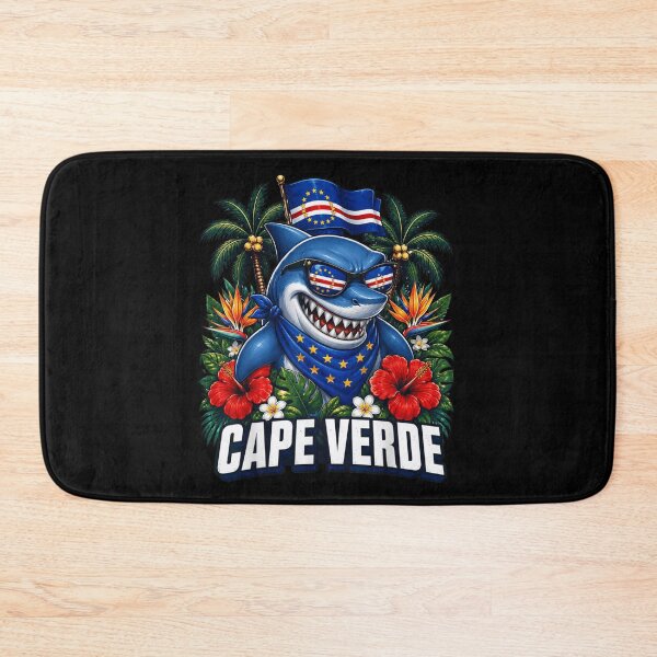 Item preview, Cape Verde Cool Shark With Sunglasses And Tropical Flowers Patriotic National Art designed and sold by DaphoLatara.