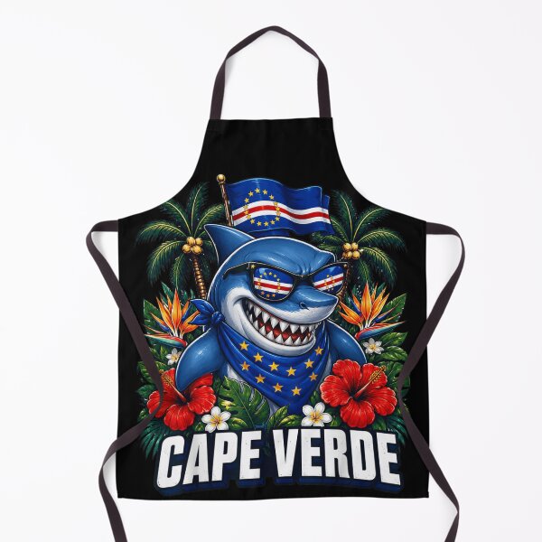 Item preview, Cape Verde Cool Shark With Sunglasses And Tropical Flowers Patriotic National Art designed and sold by DaphoLatara.