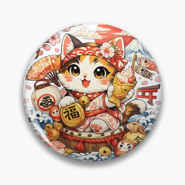 Item preview, Kawaii Sakura Cat – Japanese Anime Lucky Kitty | Cute Japan Aesthetic designed and sold by Cavalier-org.