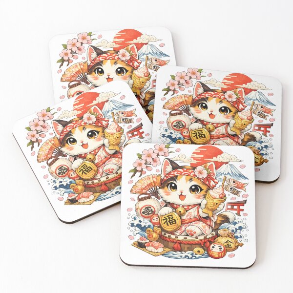 Item preview, Kawaii Sakura Cat – Japanese Anime Lucky Kitty | Cute Japan Aesthetic designed and sold by Cavalier-org.