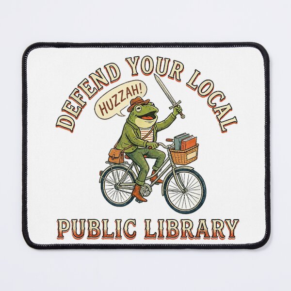 Item preview, Defend Your Local Library Frog Huzzah T-Shirt designed and sold by kevincuellar.