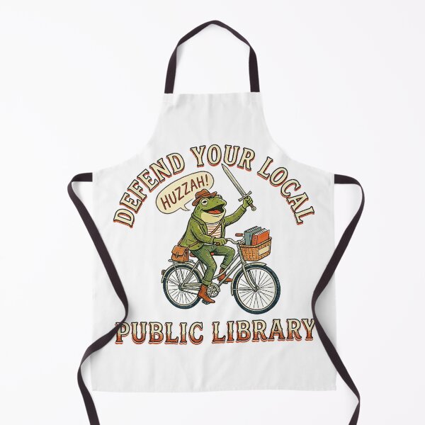 Artikelvorschau, Verteidige deine örtliche Bibliothek – Frosch-Hurra-T-Shirt entworfen und verkauft von kevincuellar.