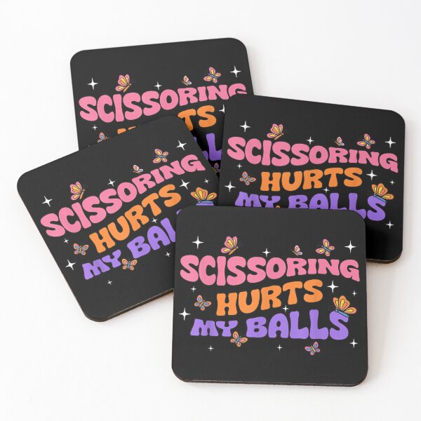 Item preview, Funny Scissoring Hurts My Balls Vintage Groovy Butterfly Colorful Text Graphic Design designed and sold by DaphoLatara.