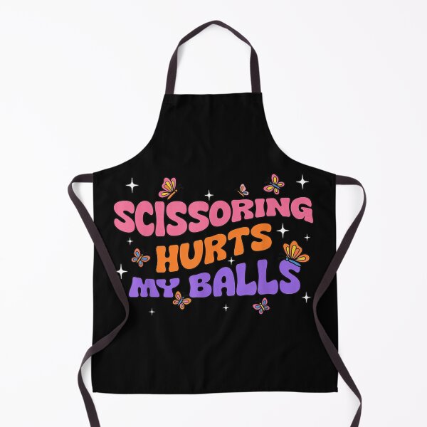 Item preview, Funny Scissoring Hurts My Balls Vintage Groovy Butterfly Colorful Text Graphic Design designed and sold by DaphoLatara.