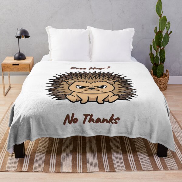Item preview, Free Hugs No Thanks Funny Introvert Hedgehog Animal designed and sold by SW Shop.