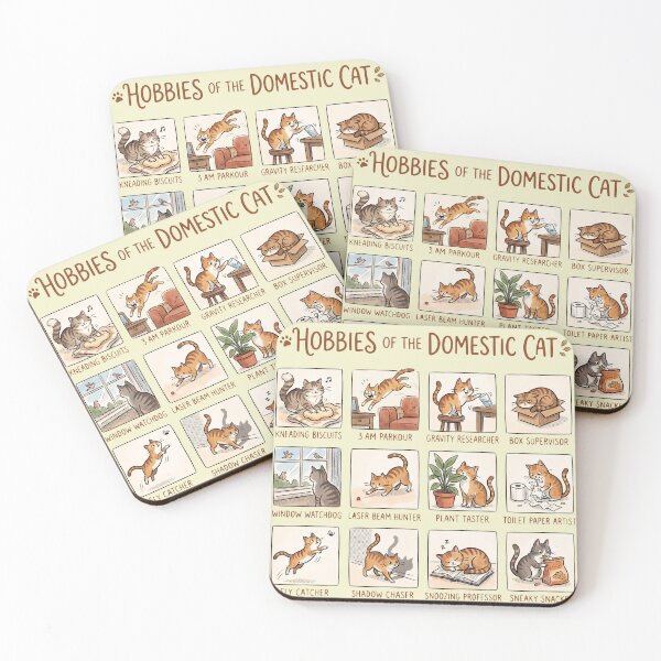 Item preview, Hobbies Of The Domesticated Cat Funny Feline Owner Humor designed and sold by AdyKurniawan.