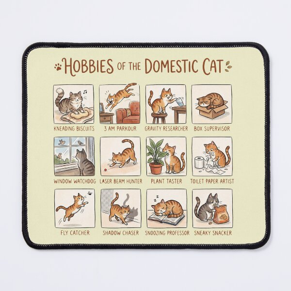 Item preview, Hobbies Of The Domesticated Cat Funny Feline Owner Humor designed and sold by AdyKurniawan.
