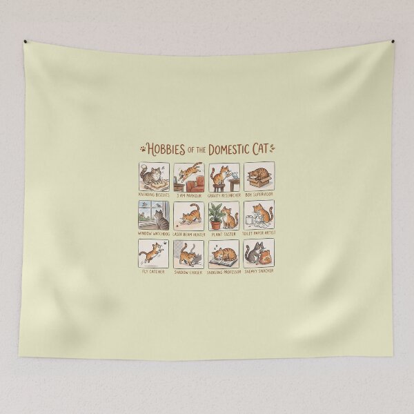 Item preview, Hobbies Of The Domesticated Cat Funny Feline Owner Humor designed and sold by AdyKurniawan.
