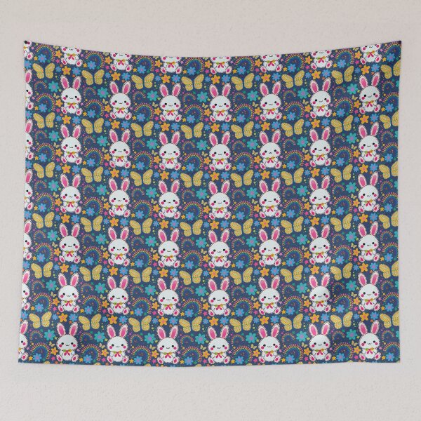 Item preview, Cute Bunny Rainbow Seamless Pattern designed and sold by Alaa-momani.