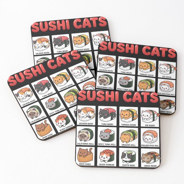 Item preview, Sushi Cats Cute Japanese Food Kawaii Feline Menu designed and sold by AdyKurniawan.