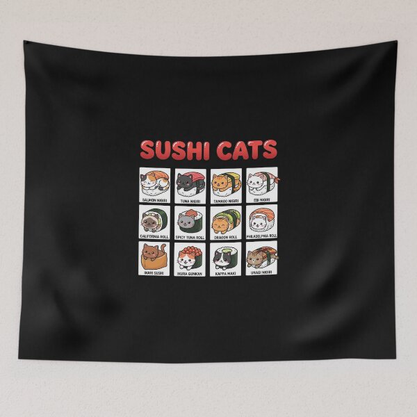 Item preview, Sushi Cats Cute Japanese Food Kawaii Feline Menu designed and sold by AdyKurniawan.
