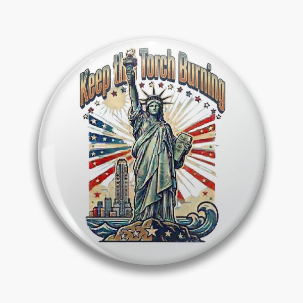 Item preview, Keep the Torch Burning PNG, Patriotic Liberty Torch Design, Stars Stripes Spirit Graphic, Vintage Americana Sublimation, Freedom T‑Shirt Art designed and sold by laughingshirts.