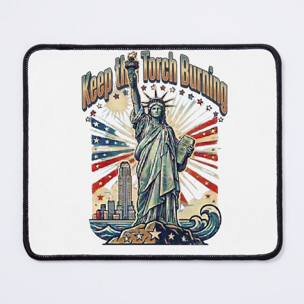 Item preview, Keep the Torch Burning PNG, Patriotic Liberty Torch Design, Stars Stripes Spirit Graphic, Vintage Americana Sublimation, Freedom T‑Shirt Art designed and sold by laughingshirts.
