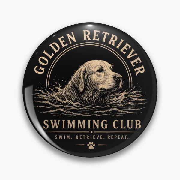 Item preview, Golden Retriever Swimming Club Swim Retrieve Repeat Retro Vintage Dog Art designed and sold by LakenDraphil.