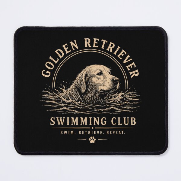 Item preview, Golden Retriever Swimming Club Swim Retrieve Repeat Retro Vintage Dog Art designed and sold by LakenDraphil.