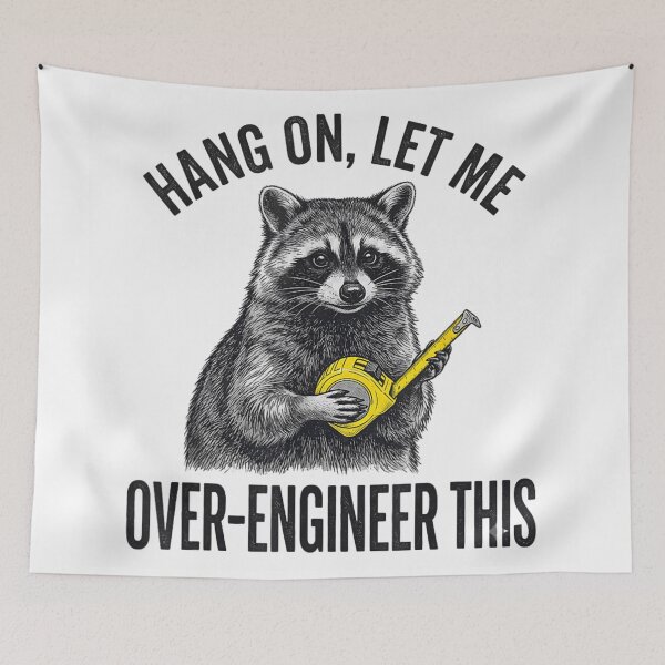 Item preview, Funny Over Engineer This Raccoon With Measuring Tape Tool Vintage Design designed and sold by EricCotanori.