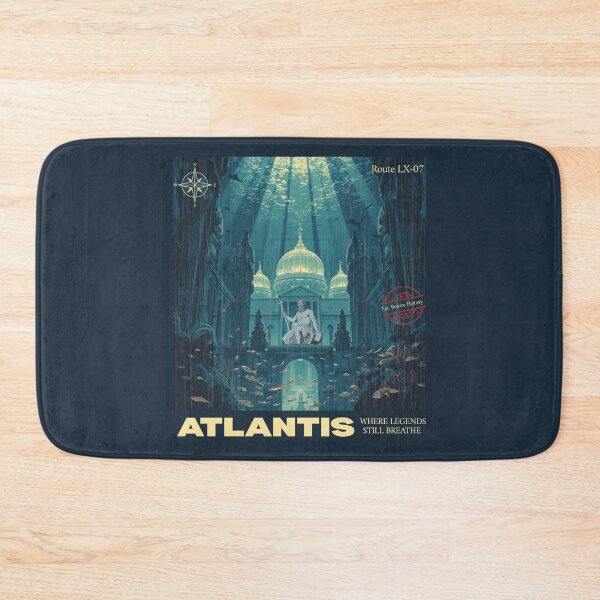 Item preview, Retro Atlantis Travel Poster Where Legends Still Breathe designed and sold by KaBaRen.