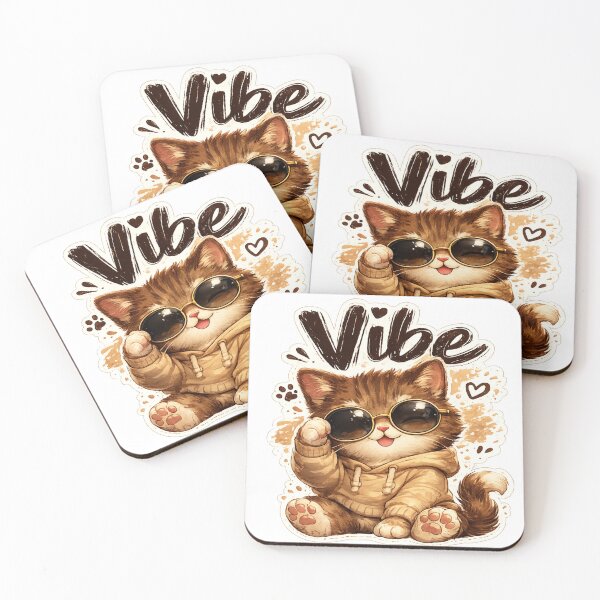 Item preview, Vibe – Cute Brown Cat Sticker designed and sold by Genzfirevibes.