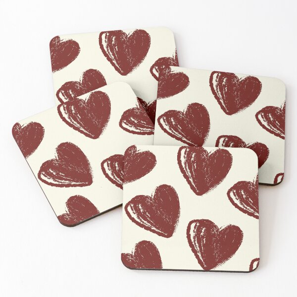 Item preview, Bold Dark Red Brush Chalk Grunge Heart Pattern designed and sold by LibertyHub.