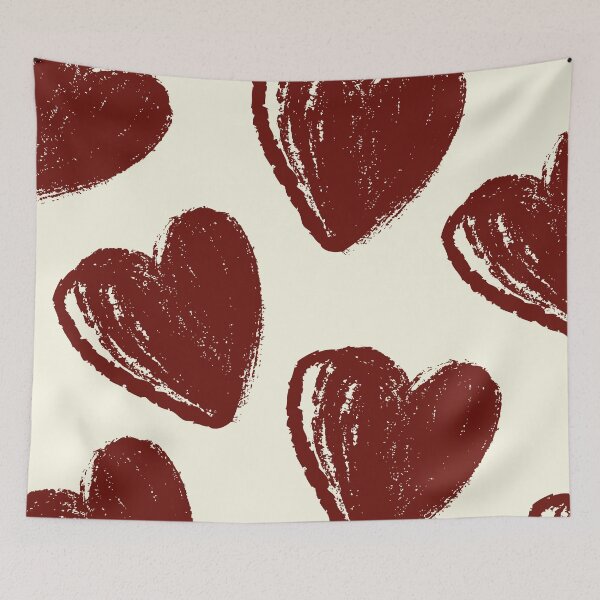 Item preview, Bold Dark Red Brush Chalk Grunge Heart Pattern designed and sold by LibertyHub.
