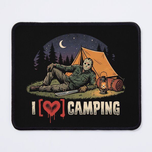 Item preview,  I Love Camping Funny Horror Slasher Retro Parody designed and sold by AdyKurniawan.