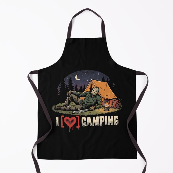 Item preview,  I Love Camping Funny Horror Slasher Retro Parody designed and sold by AdyKurniawan.