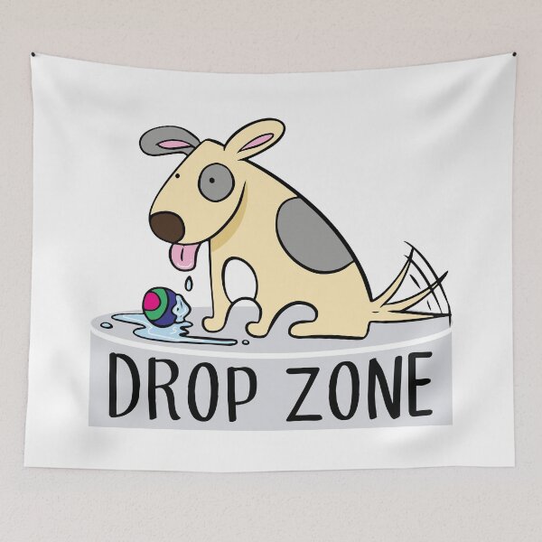 Item preview, Funny dog happy drop zone designed and sold by Konopikyu.