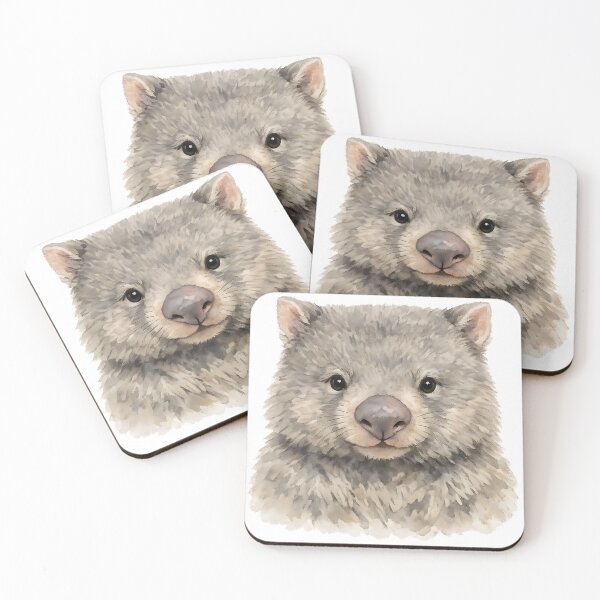 Item preview, Common Wombat Watercolour Portrait designed and sold by Jaruart.