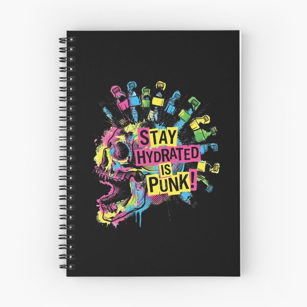 Item preview, Stay Hydrated Is Punk Neon Skull Mohawk Water Bottle designed and sold by AdyKurniawan.
