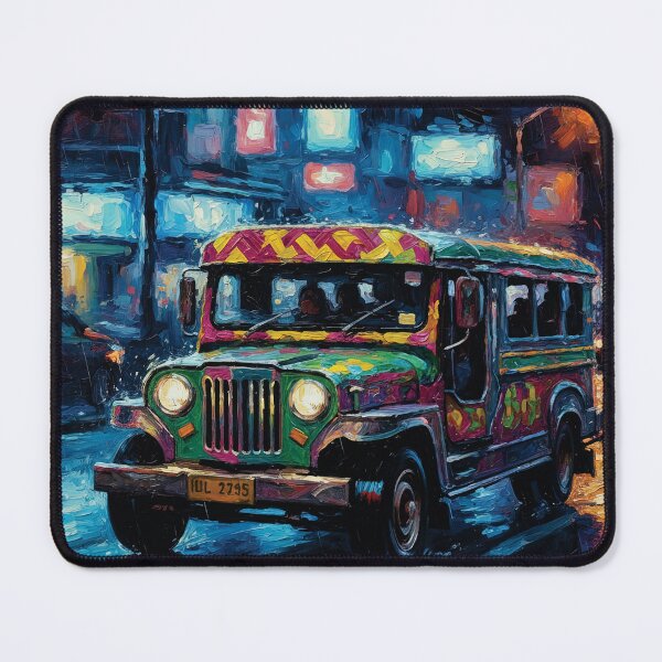 Item preview, Filipino Jeepney Rainy Night City Oil Painting Art designed and sold by Francis & May.
