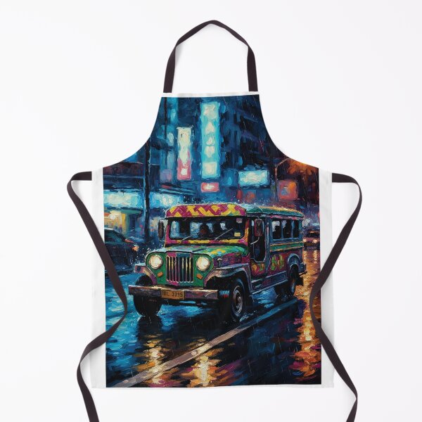 Item preview, Filipino Jeepney Rainy Night City Oil Painting Art designed and sold by Francis & May.
