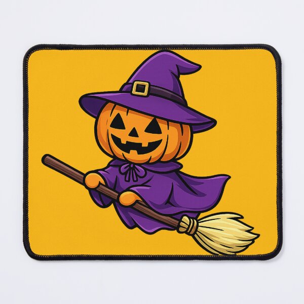 Item preview, Cute Witch Pumpkin Flying on Broomstick designed and sold by Grump and Co.