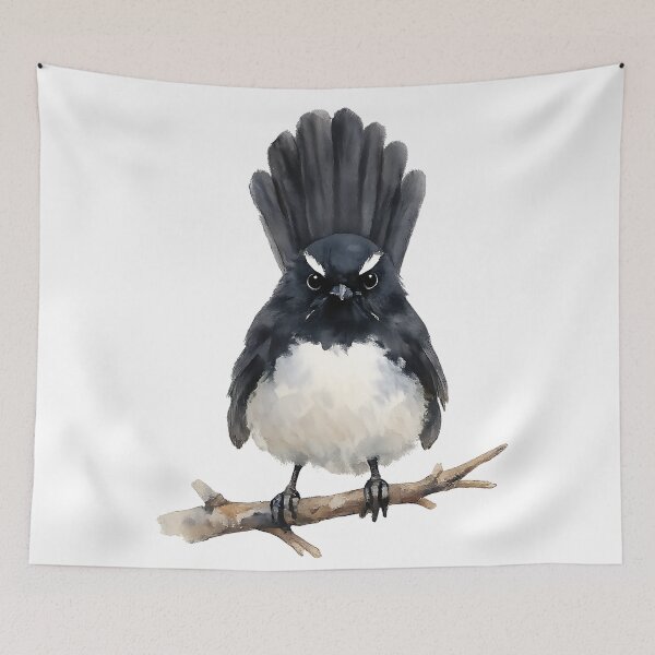 Item preview, Willie Wagtail Watercolour Portrait designed and sold by Jaruart.