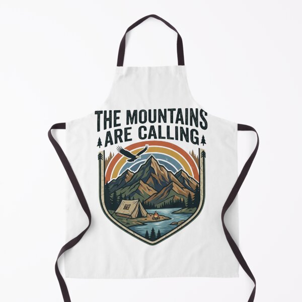 Item preview, The Mountains Are Calling Vintage Retro Camping Sunset Shield Badge designed and sold by PACS0011.
