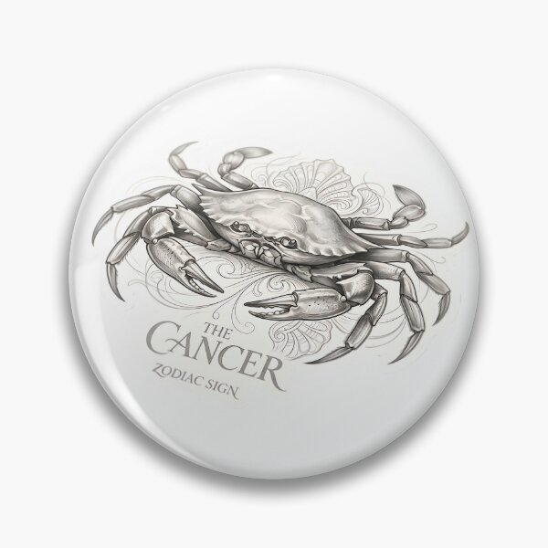 Item preview, The Cancer Zodiac Sign Vintage Crab Sketch Art designed and sold by Zodiac Celestial Art.