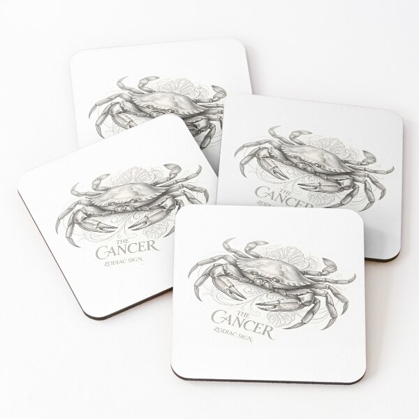 Item preview, The Cancer Zodiac Sign Vintage Crab Sketch Art designed and sold by Zodiac Celestial Art.