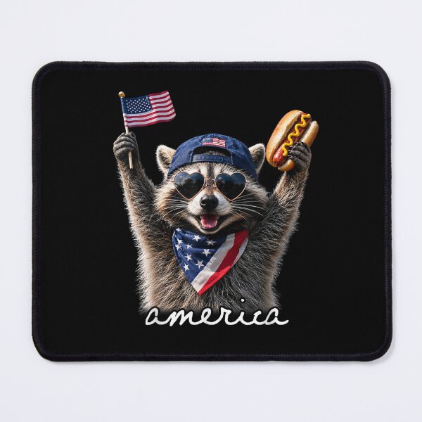 Item preview, America Feral & Free Racoon Patriotic 4th of July designed and sold by Theaurore.
