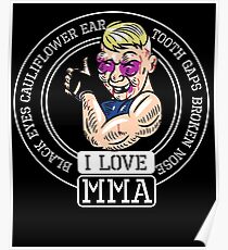 I love MMA Mixed Martial Arts Poster