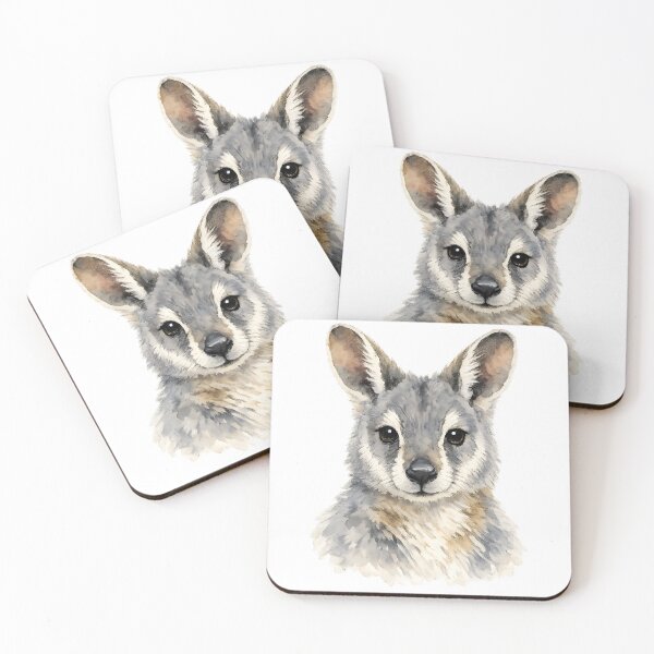 Item preview, Yellow-Footed Rock-Wallaby Watercolour Portrait designed and sold by Jaruart.